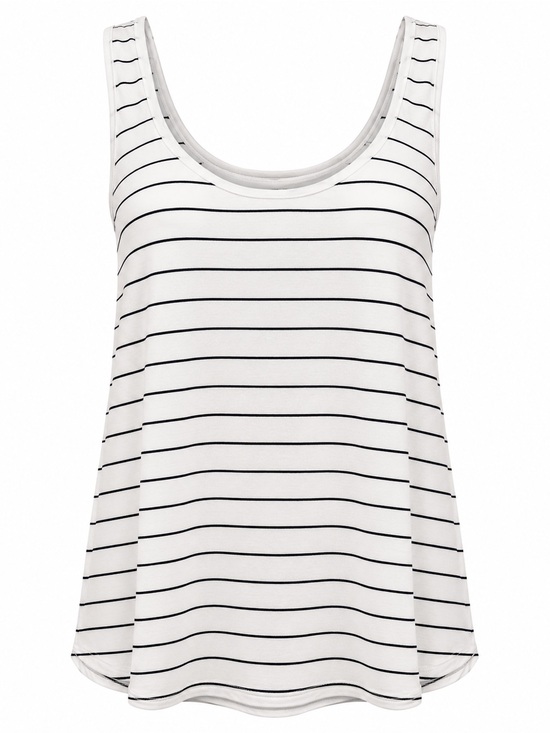 Kit and Ace Tops - KIT AND ACE White Black Stripe Swing Tank Top Large